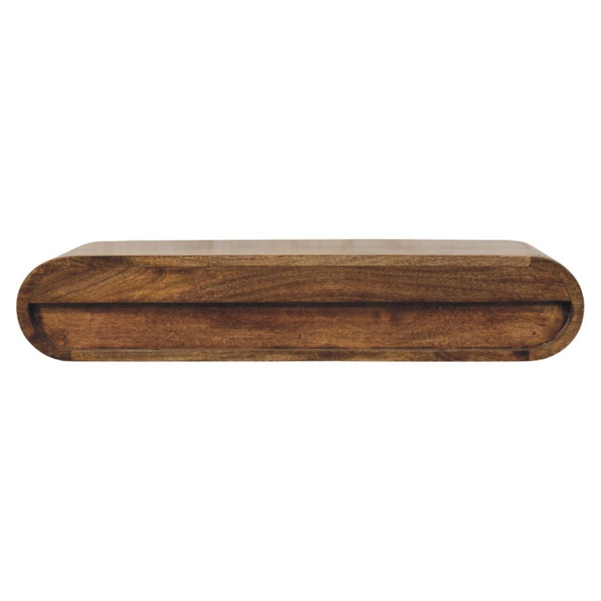 KONSOLEN TISCH Rounded Wandmontage mit 2 Schubladen - Braun, Holz (80/32/15cm) - Artisan Furniture