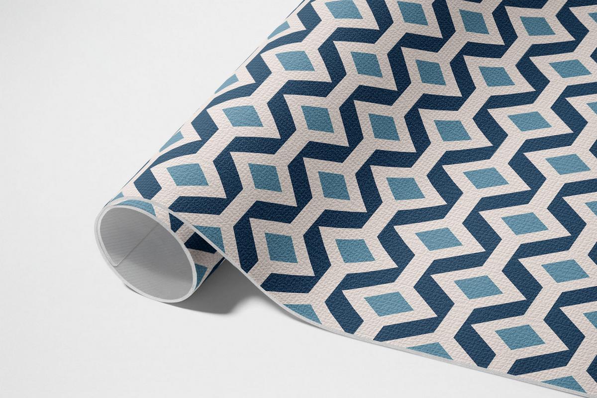 TEPPICH 100x150 cm Geometrisches Muster eines Musters - Pastellblau, Kunststoff (100/150cm) - Wallfluent