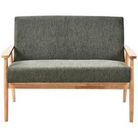 SOFA 2-Sitzer Hellbraun/Grün Esrum - Hellbraun/Grün, Holz/Textil (111/79/72cm) - Beliani