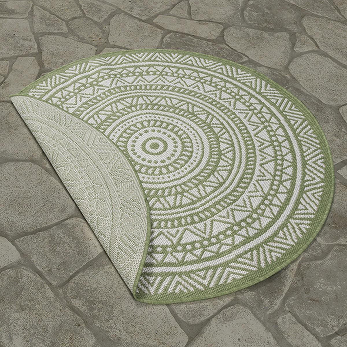 RUNDTEPPICH Orientalisch BORNO Polypropylen Grün 160 x 160 cm - Grün, Textil (160/160cm) - KADIMA DESIGN