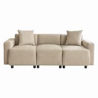 3-SITZER-SOFA Beige - Beige, Holz (211/71/67cm) - Urban Meuble