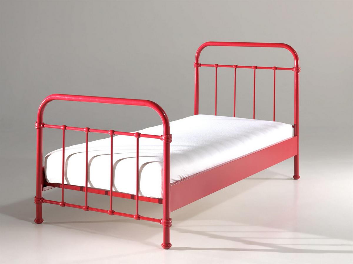 METALLBETT Karlyn 210x111x98 aus Metall in Rot - Rot, Metall (90/200cm) - 58aufmkessel