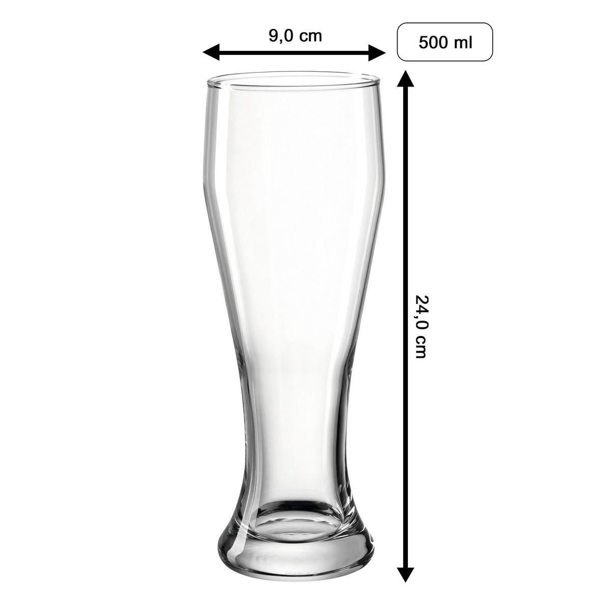 WEIZENBIERGLAS MIT GRAVUR Legende seit 50 Jahren transparent 0,5 l - Transparent, Glas (0.5L) - LUXENTU