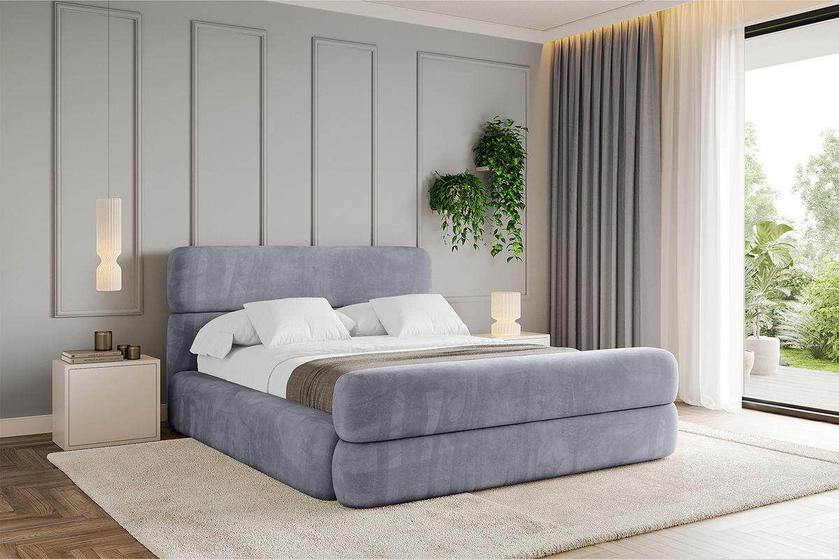 POLSTERBETT mit Bettkasten, Fußteil und Lattenrost, Boxbett ohne Matratze - ENORA-Z 180x200 Grau - Grau, Holzwerkstoff/Textil (180/200cm) - ALTDECOR