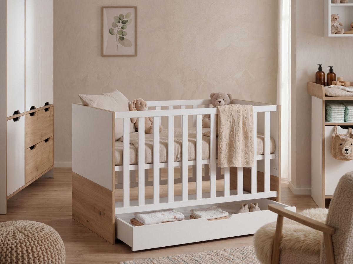 BABYZIMMER Mega-Set Maxim 7-tlg. - Eichefarben/Weiß, Holzwerkstoff (1/1/1cm) - arthur berndt