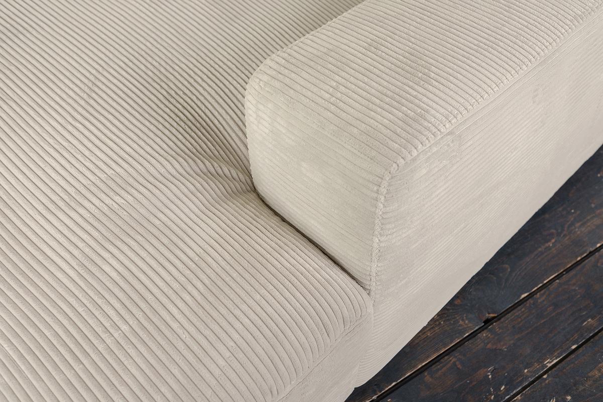 BIG SOFA-SET 6-TLG MADELINE Cremeweiß Cord - Creme/Schwarz, Kunststoff/Textil (290/85/170cm) - KAWOLA