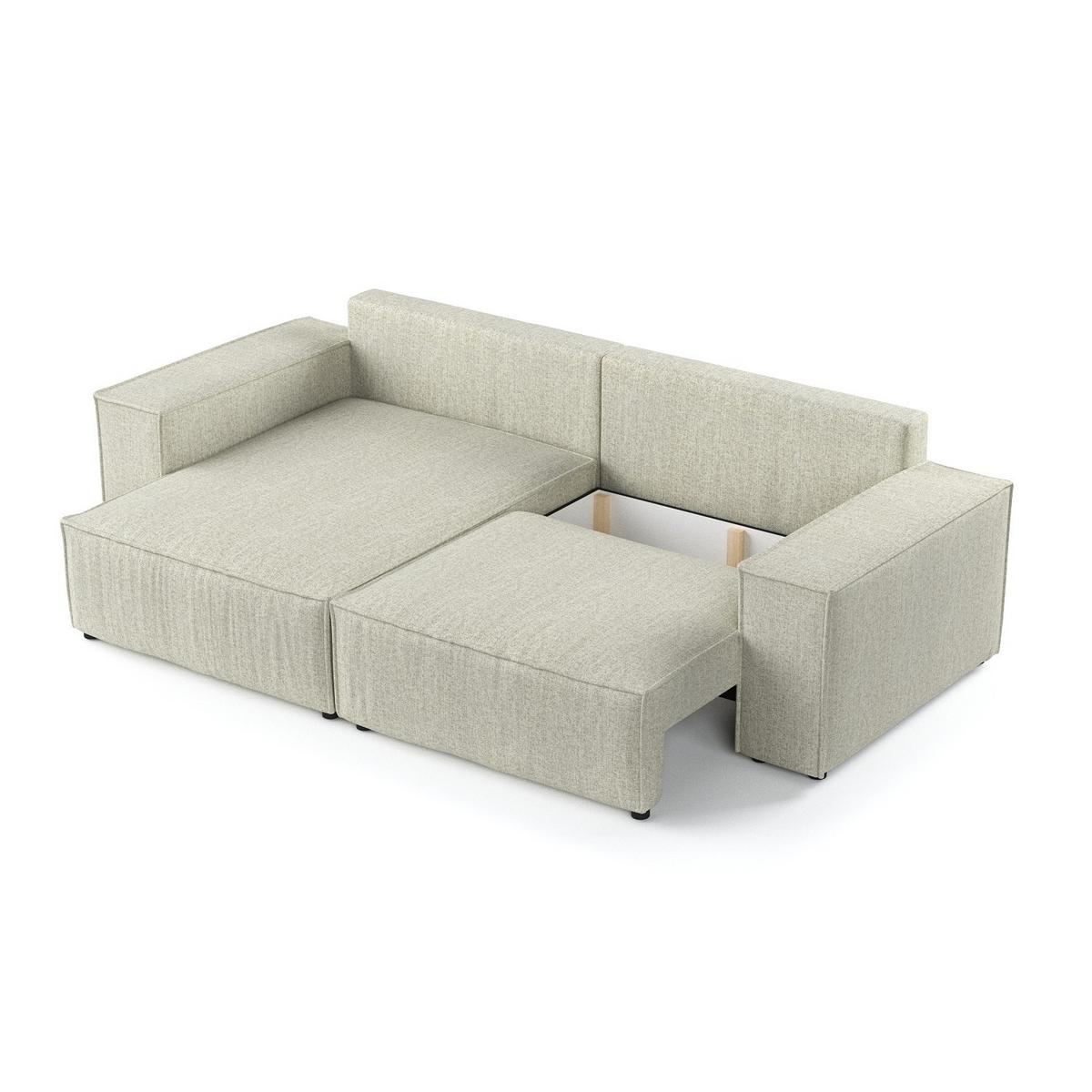 ECKSOFA SENSO mit Schlaffunktion Beige im City Stoff - Beige/Schwarz, Holz/Holzwerkstoff (255/148cm) - AltaBeds