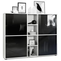 HIGHBOARD Cuba Türen in Schwarz Hochglanz - Schwarz Hochglanz, Holzwerkstoff (130.5/105.5/35.5cm) - Vladon