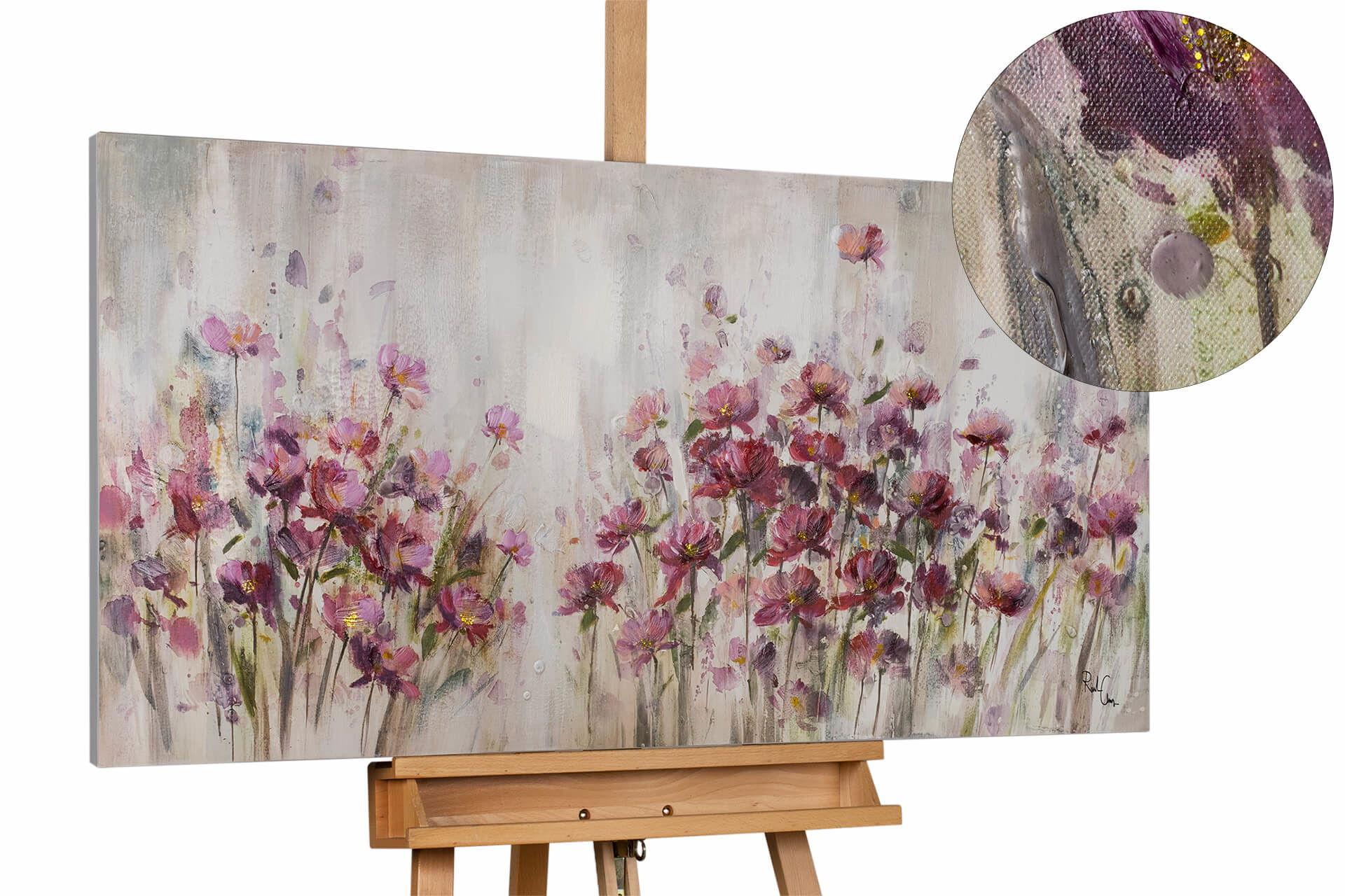 ACRYLBILD HANDGEMALT 120/60 cm - Pink, Holz/Textil (120/60cm) - KUNSTLOFT