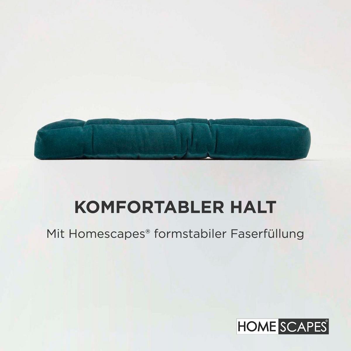 STUHLKISSEN Samt petrolgrün 40/40/5 cm - Petrol, Textil (40/40/5cm) - Homescapes