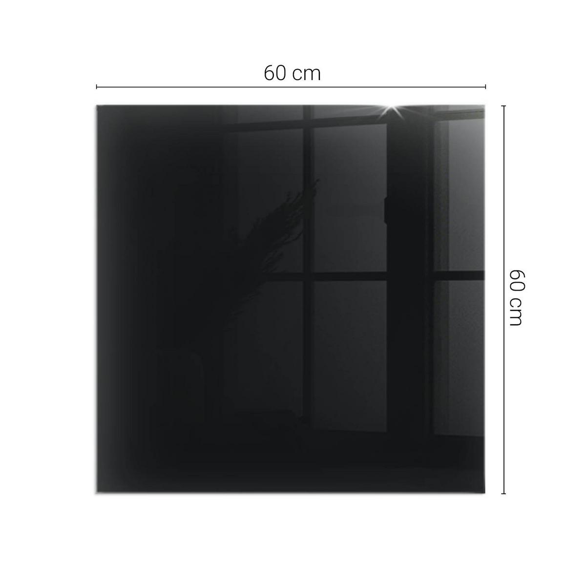 GLASPLATTE für Kamin 60x60 cm - Schwarz, Glas (60/60/0.4cm) - TULUP