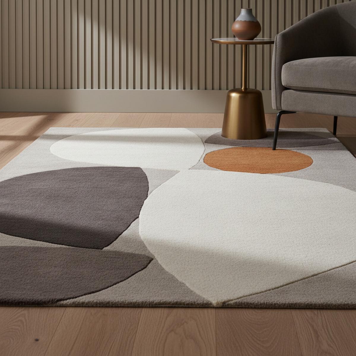 WOLLTEPPICH ELAN-Mouzon, geometrisch-abstrakt, Silbergrau, 120 x 170 cm - Grau, Textil (170/120cm) - KADIMA DESIGN