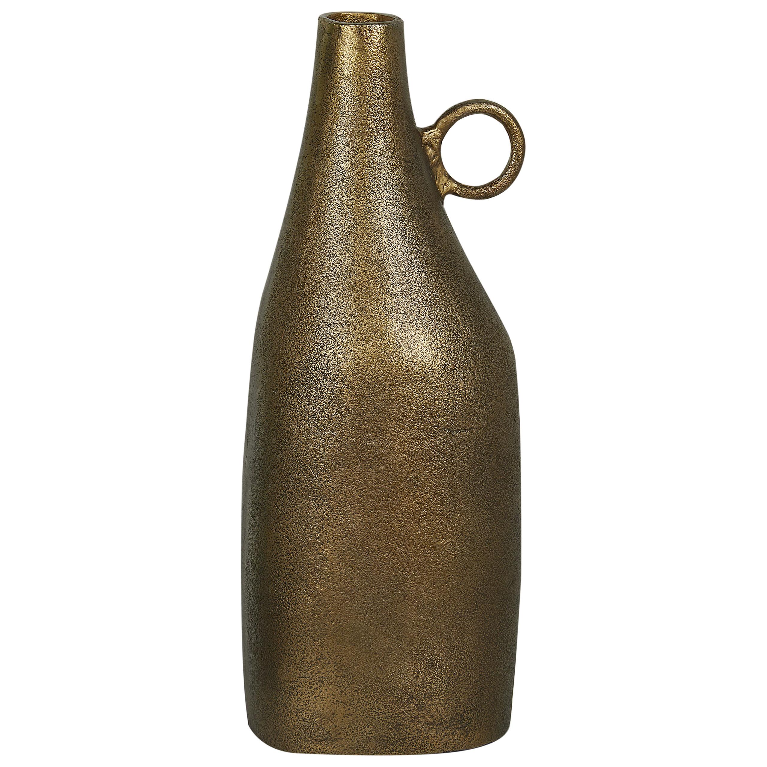 DEKOVASE Aluminium messing Sambhar - Messingfarben, Metall (46cm) - Beliani
