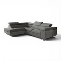 ECKSOFA Jade Mit Schlaffunktion - Dunkelgrau, Holzwerkstoff/Textil (202/275cm) - Fun Möbel