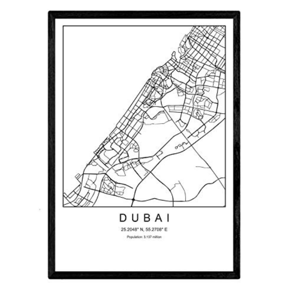 POSTER Dublin Stadtkarte – Nordisch A4 Rahmenlos - Klar, Papier (29.7/5/21cm) - Nacnic