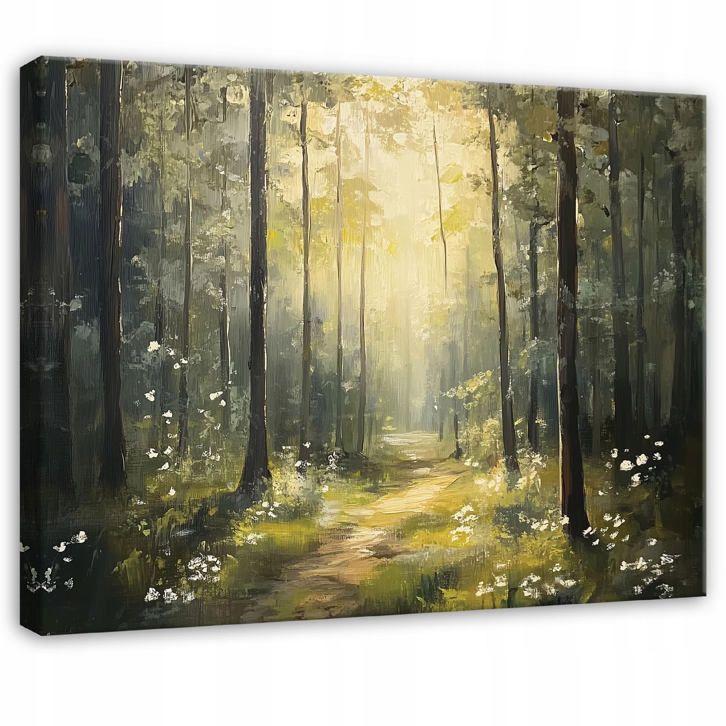 BILDER Wald Sonne Natur Grün Bäume 60x40 - Multicolor, Holzwerkstoff (60/40cm) - Wallarena