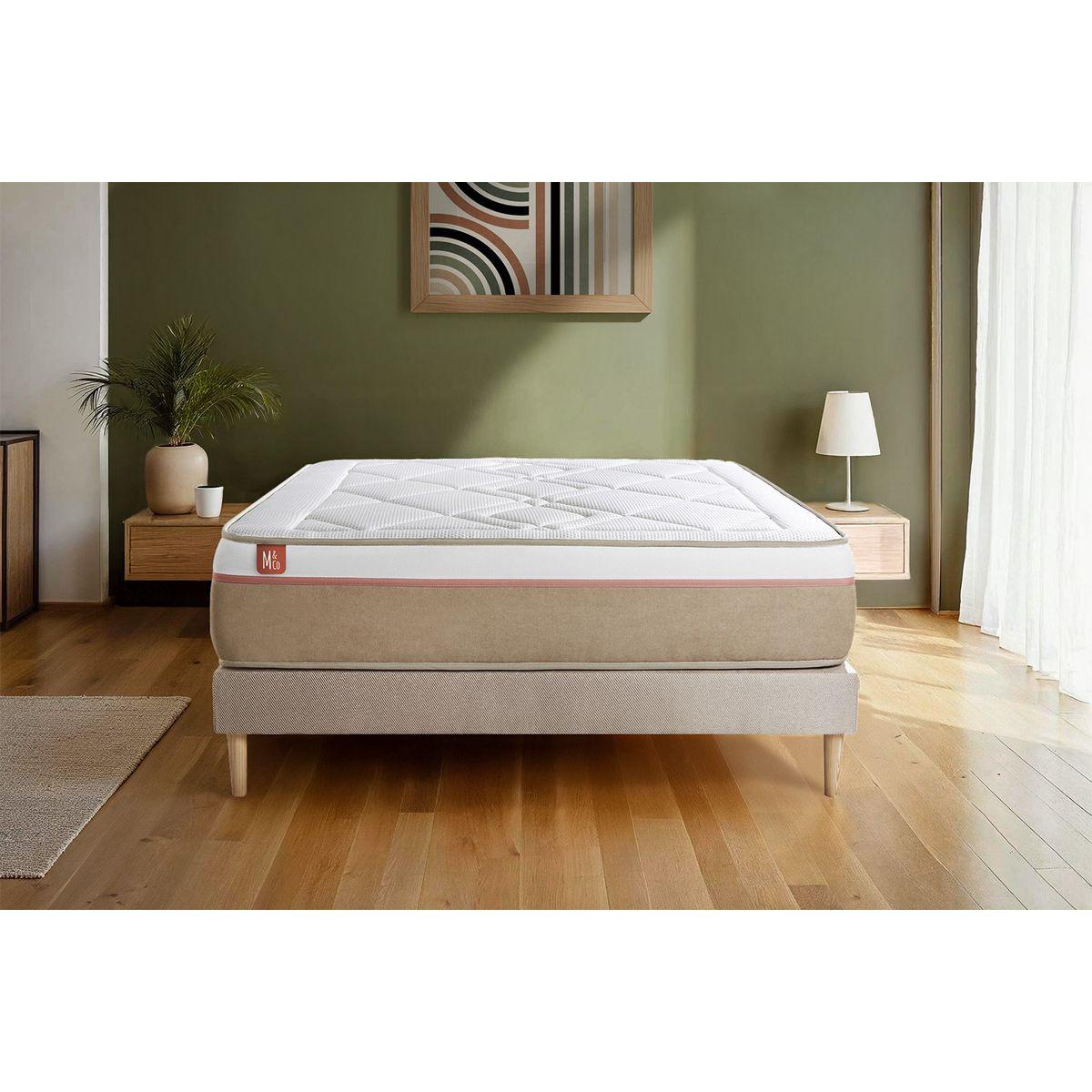 MATRATZE Le Soyeux Taschenfederkern und Memory-Schaum 140 x 190 cm h2 - Weiß, Textil (140/190cm) - Marmottes & Co