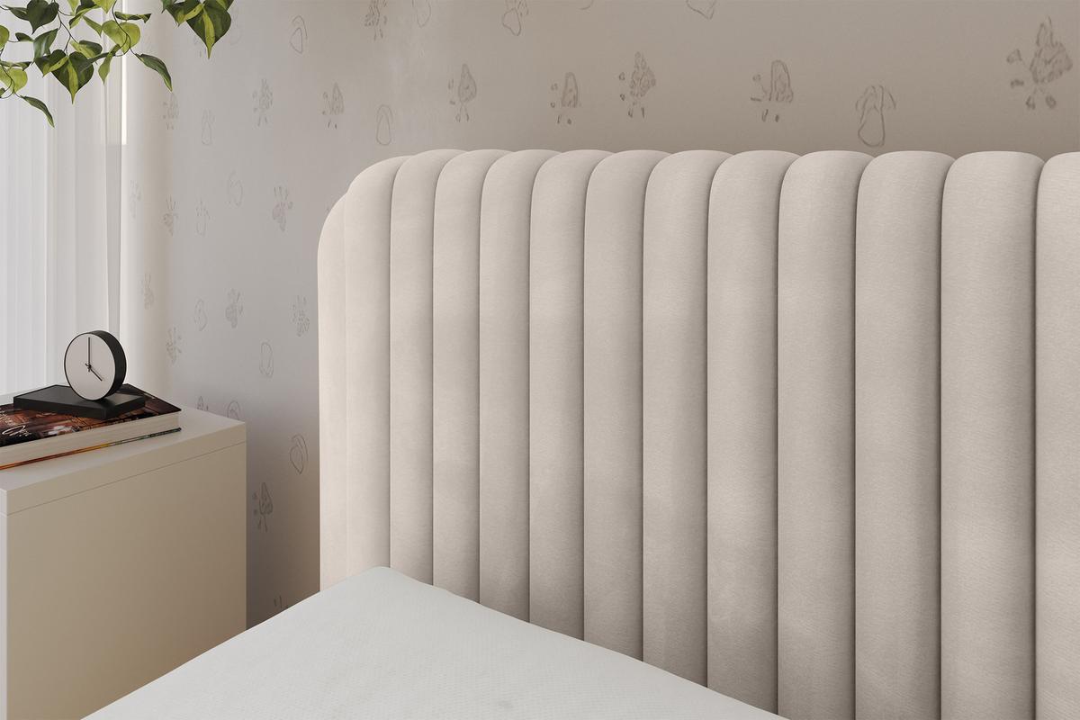 EINZELLBETT Jugendbett mit Bettkasten, Rechts - AURY 100x200 Beige - Sandfarben, Holzwerkstoff/Textil (100/200cm) - ALTDECOR