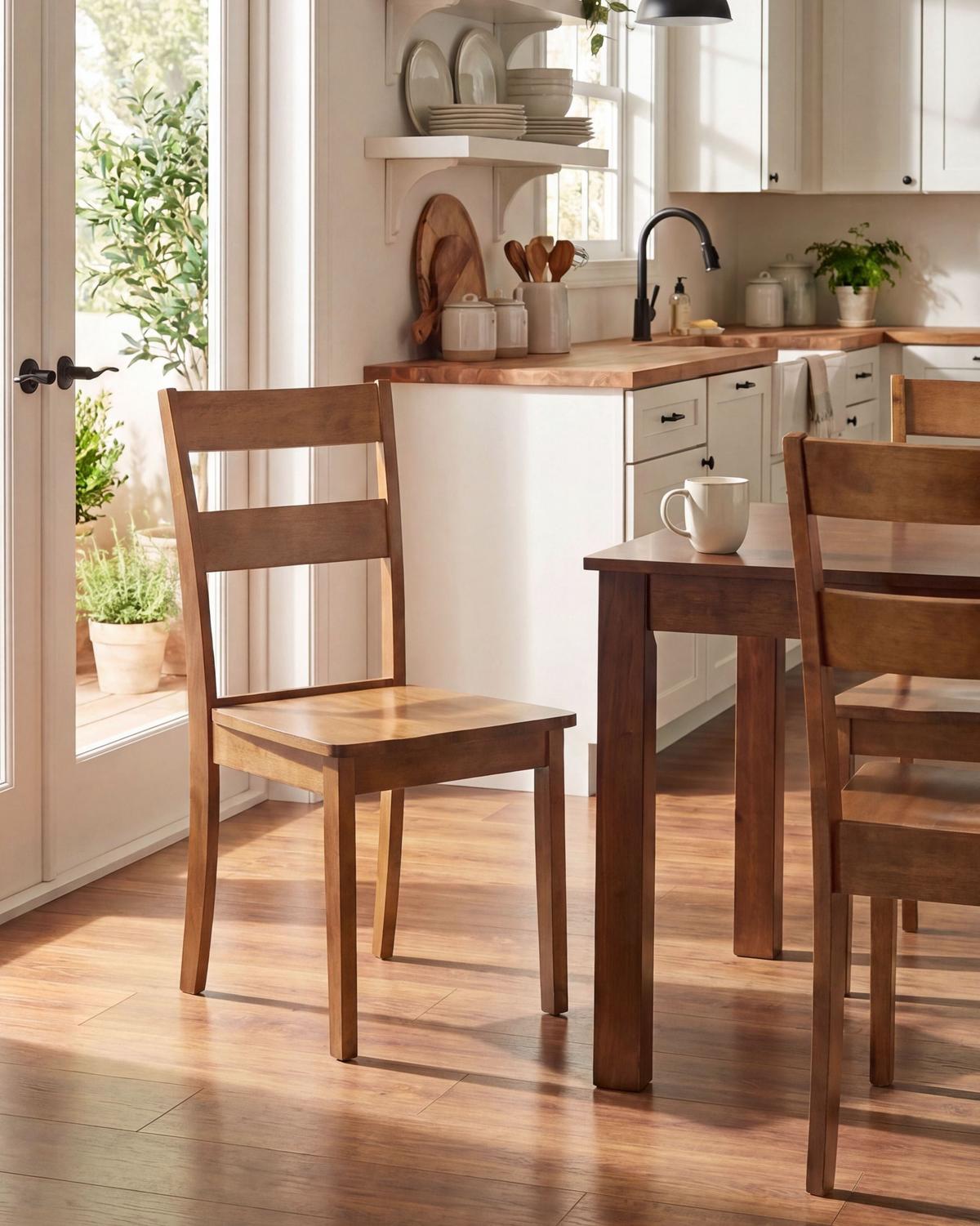 ESSZIMMERSTUHL 2er Set Holz Braun Georgia - Braun, Holz (40/89/50cm) - Beliani