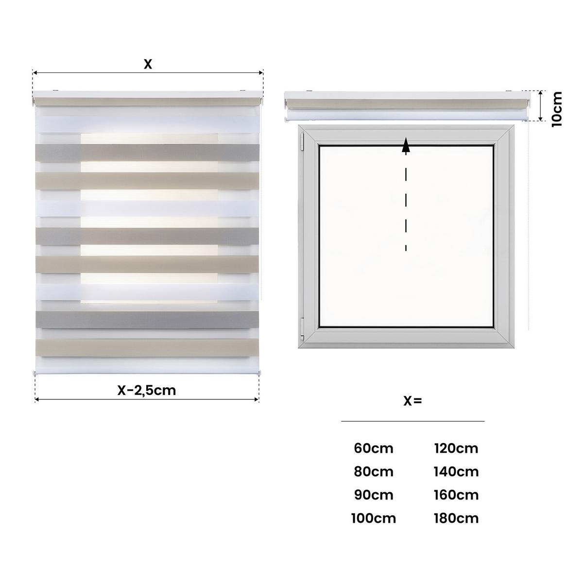 DOPPELROLLO Dreifarbig 120x250 cm - Multicolor, Kunststoff (120/250cm) - STORESDECO