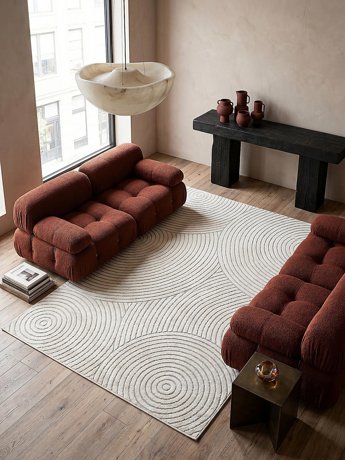 TEPPICH Outdoor Geometrisch MEZEN Polypropylen Creme 140 x 200 cm - Beige, Textil (140/200cm) - KADIMA DESIGN
