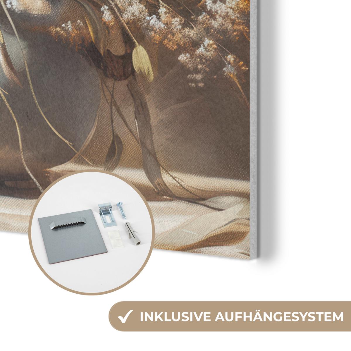 AKUSTIKBILD Blumen - Vase - Stilleben - Beige Wandbilder 60x80 cm - Creme, Kunststoff (60/80/0.9cm) - MuchoWow