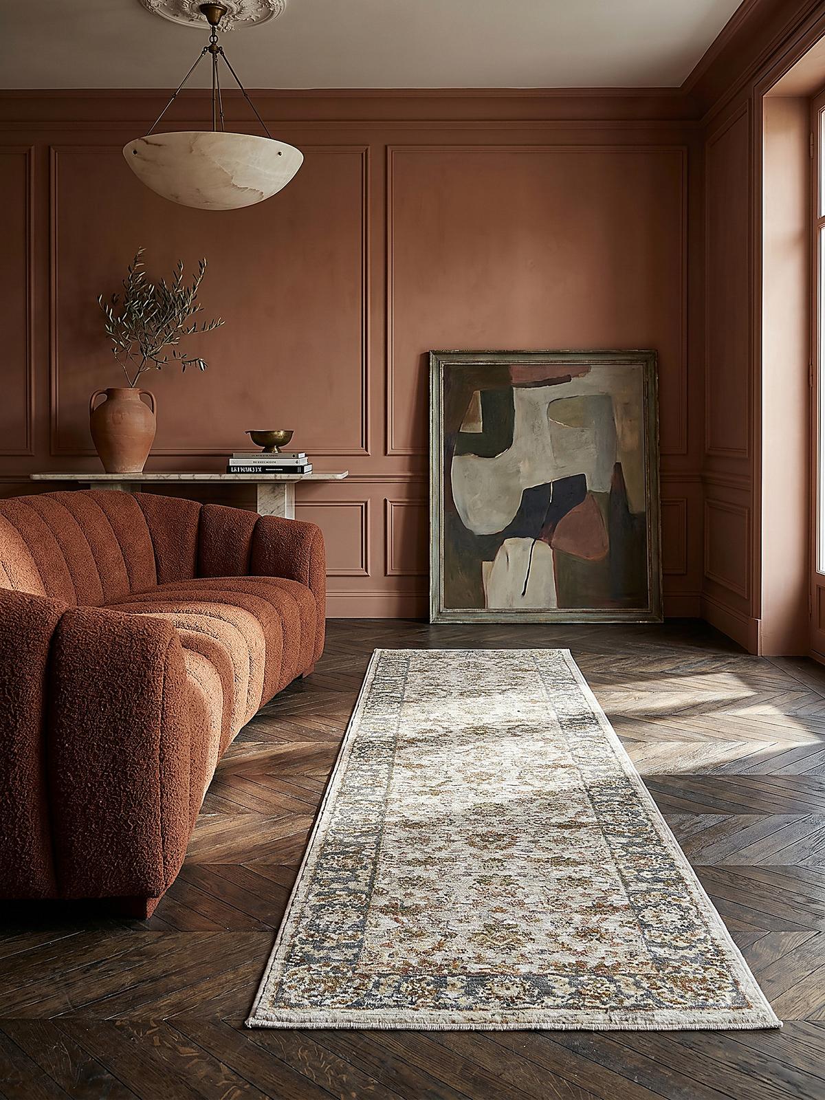 TEPPICH ADUR, im Vintage-Stil, Erdtöne-Grün, 60 x 230 cm - Grün, Textil (230/60cm) - KADIMA DESIGN