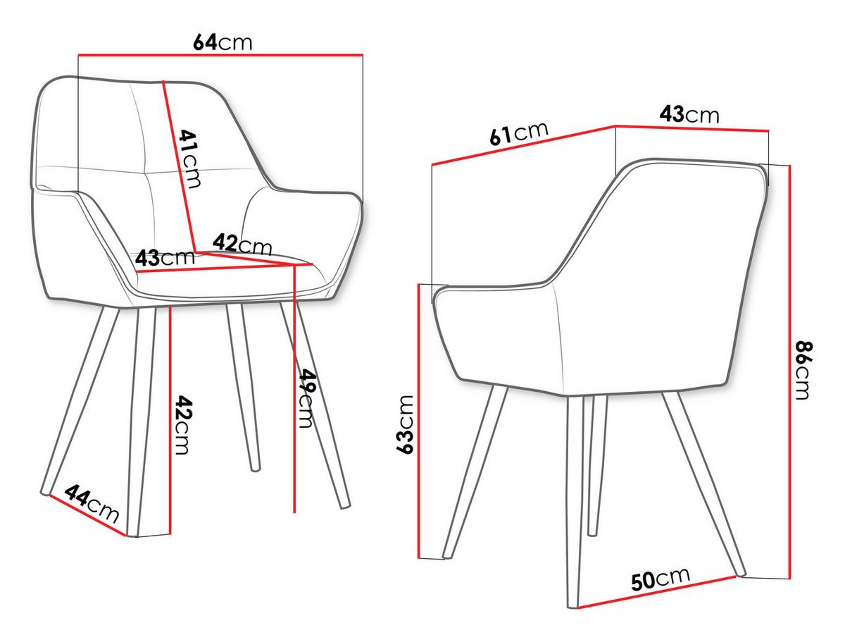 STUHL 2er-Set Archon (2 Stück) - Schwarz, Textil/Metall (64/86/61cm) - MIRJAN24