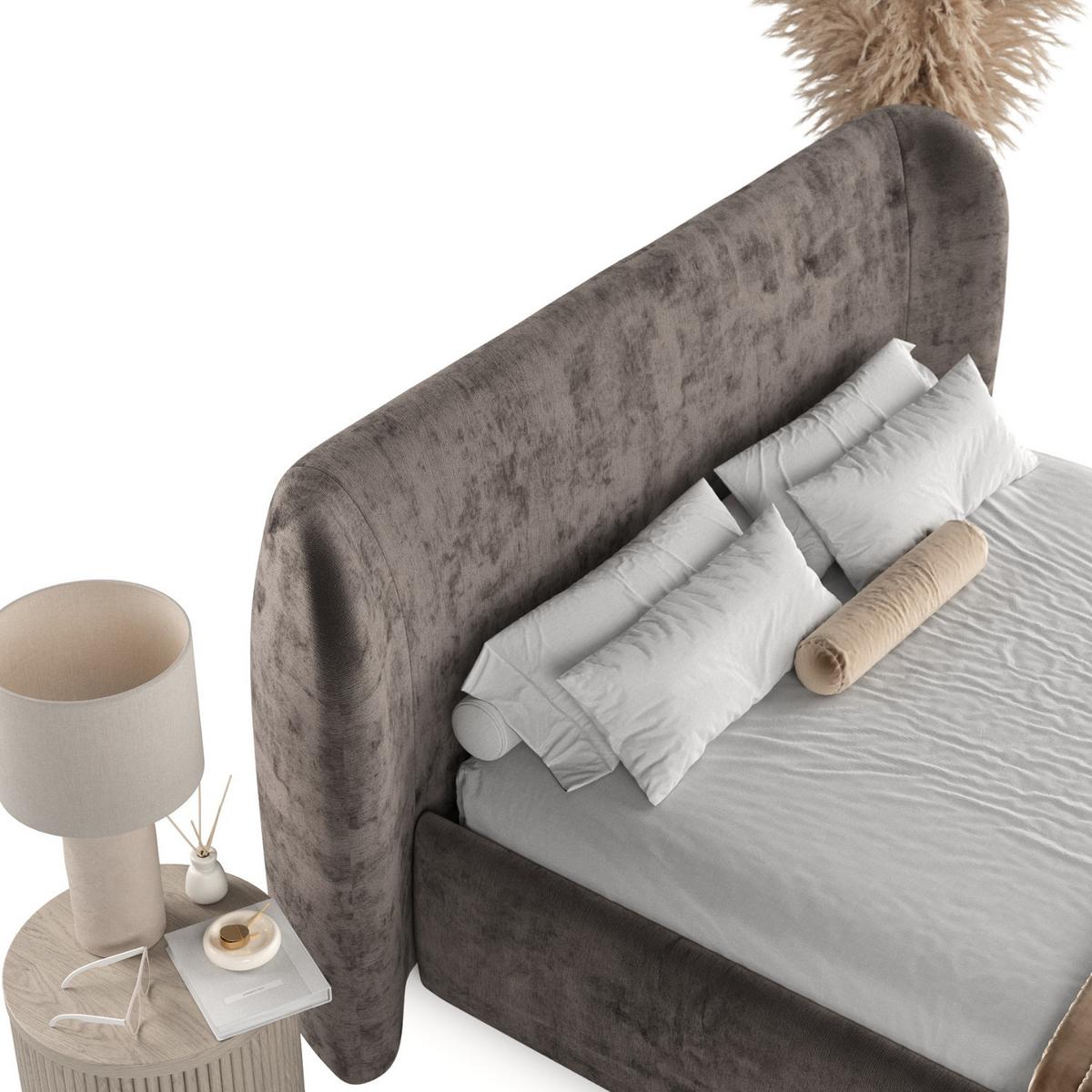 POLSTERBETT Bellano mit Stauraum 200/200 cm Braun im Lotta Stoff - Schwarz/Naturfarben, Holz/Holzwerkstoff (200/200cm) - AltaBeds