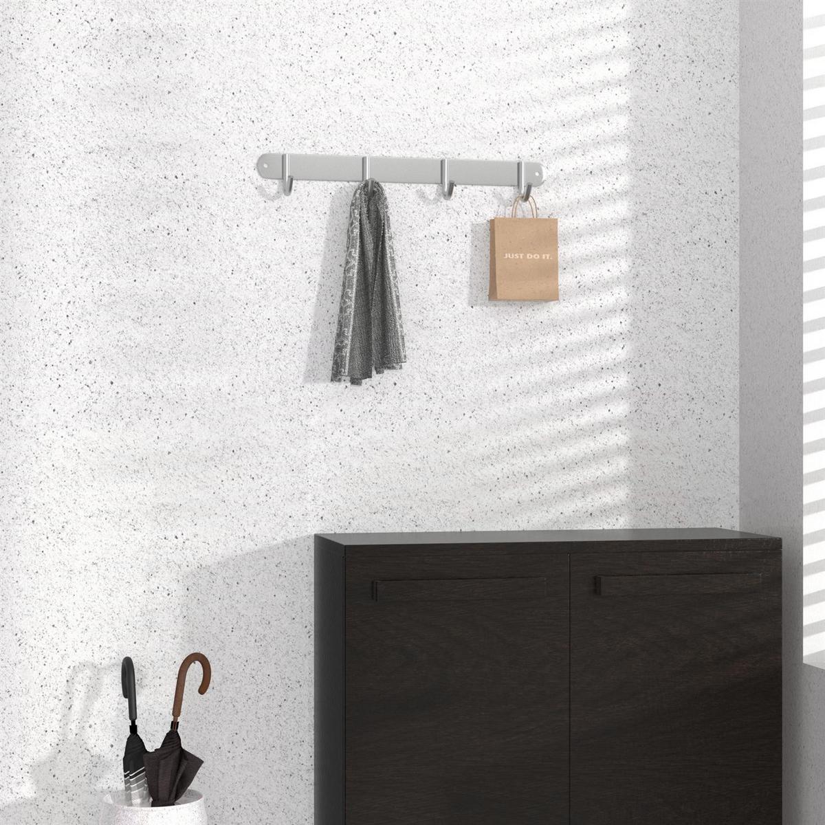 GARDEROBENLEISTE 30/5/5 cm - Silberfarben, Metall (5/5/30cm) - Intirilife