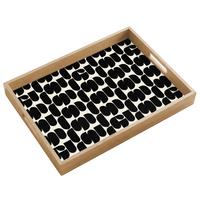TABLETT Modern - Gemustert - Schwarz 50x35 cm - Schwarz, Holz (50/5/5cm) - OnlyWow