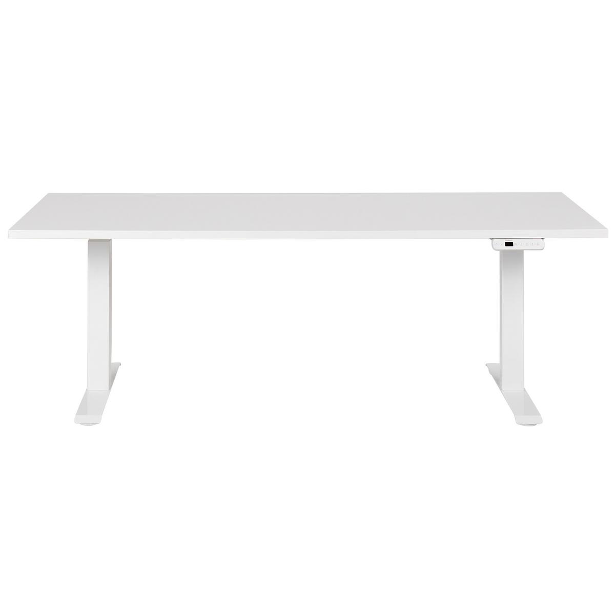 SCHREIBTISCH weiß 180/72 cm elektrisch höhenverstellbar Destin III - Weiß, Holz (72/180/63cm) - Beliani