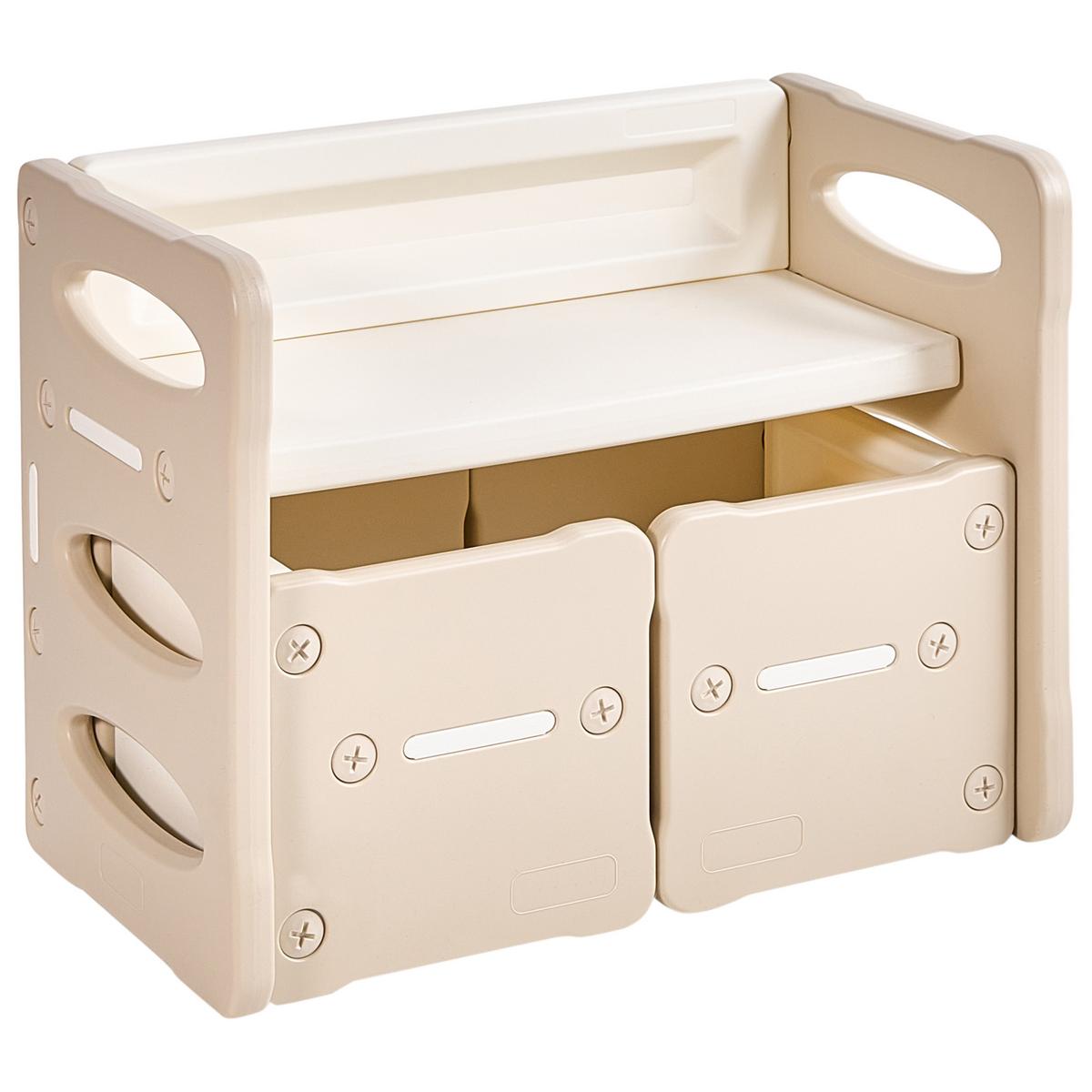 KINDERTISCH mit Stühlen Beige Bulloo - Beige, Kunststoff (67/42/53cm) - Beliani