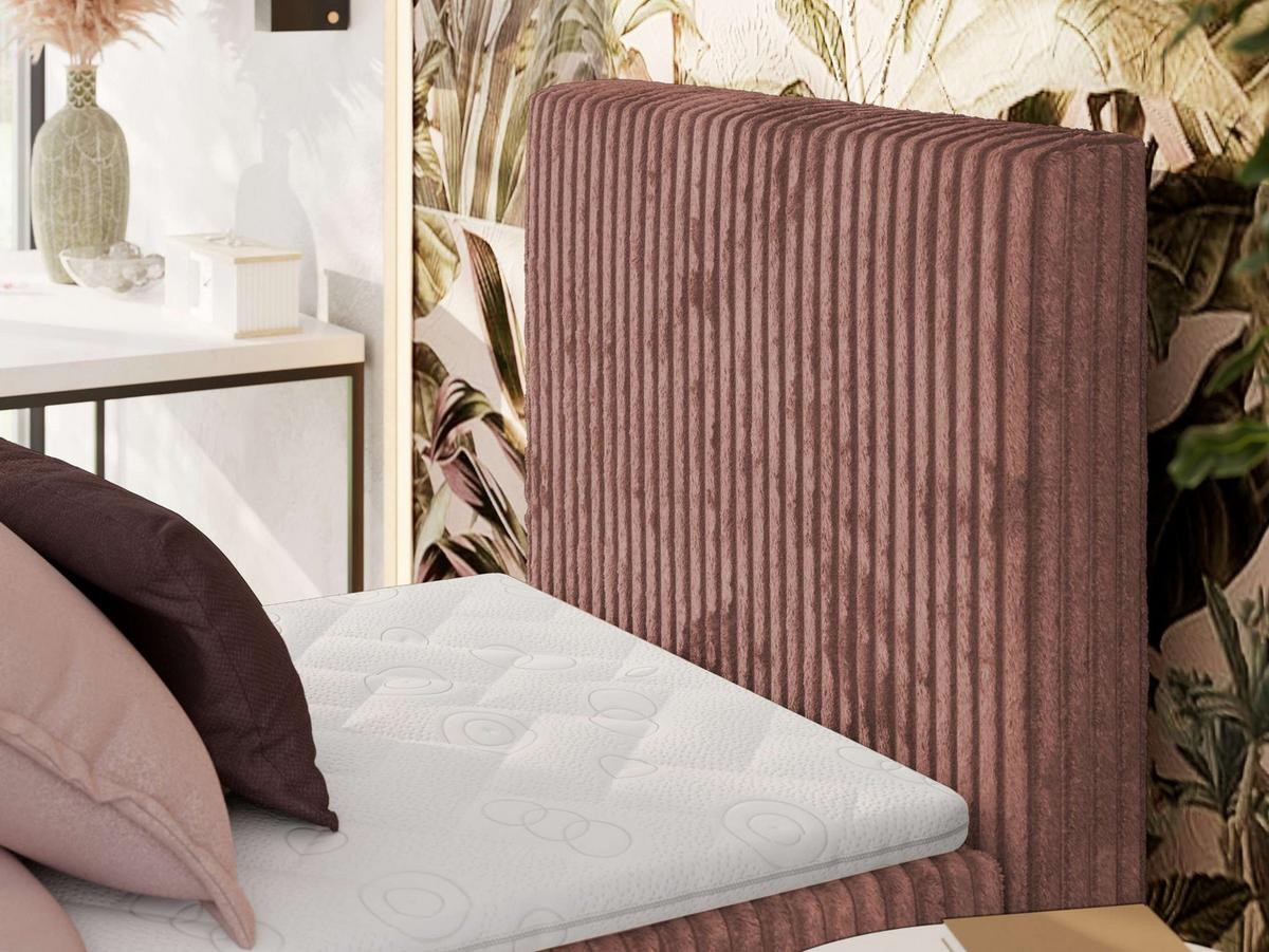 BOXBETT TILIANO 90/200 - Rosa Cord - H3 - Visco Topper - Rechts - Rosa, Textil (90/200cm) - MKS