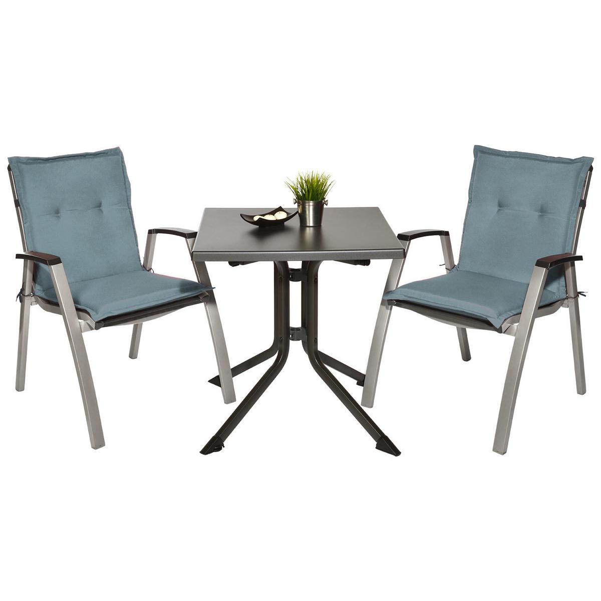 NIEDERLEHNER Loft NL 100x50x6cm Taubenblau (2tlg) - Blaugrau, Textil (50/100cm) - Beautissu 