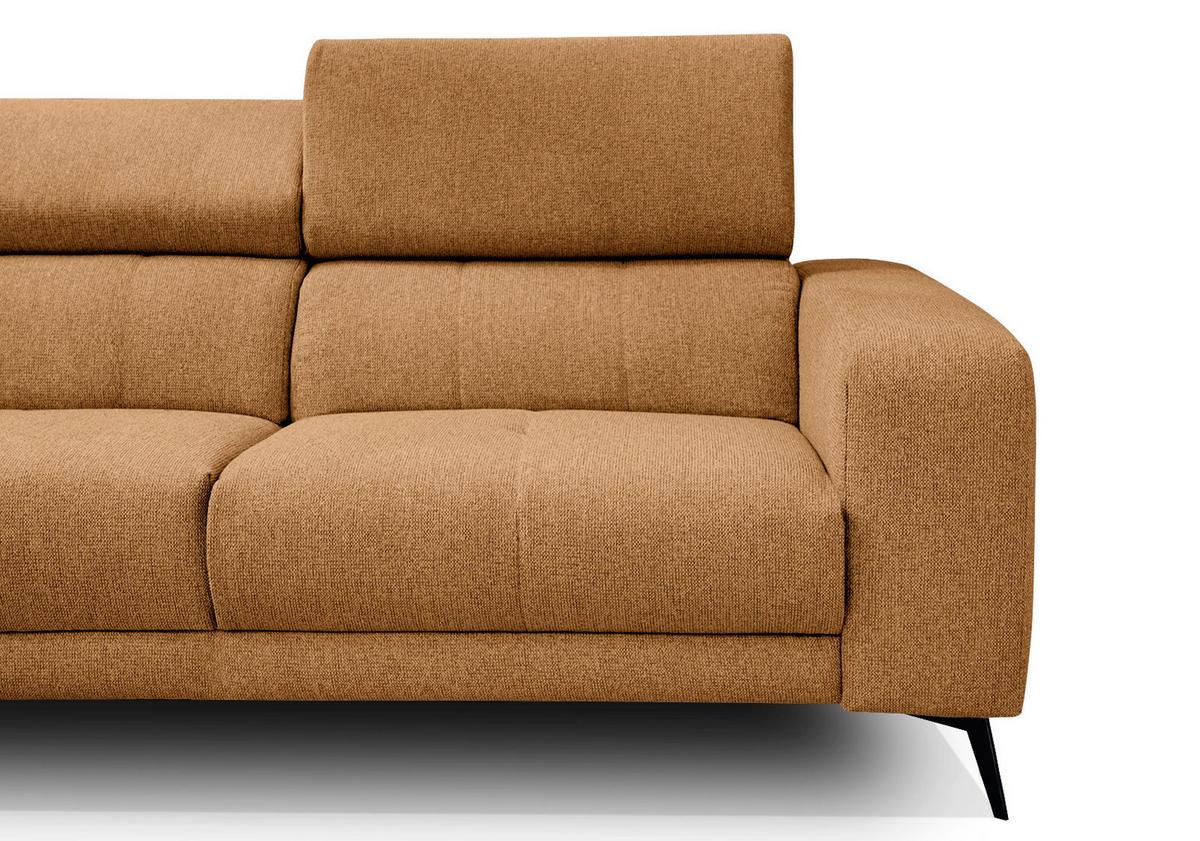 ECKSOFA MORELLO 5-Sitzer, orange - Schwarz/Orange, Holzwerkstoff/Textil (158/269cm) - Wozimo