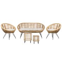 4-SITZER LOUNGE SET Rattan Natürlich Maratea/Cesenatico - Naturfarben, Naturmaterialien - Beliani