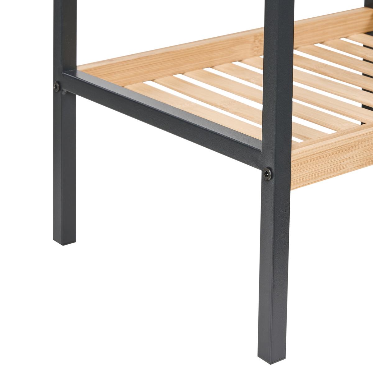 REGAL mit 4 Ebenen Bambus Hellbraun Tajzara - Hellbraun/Schwarz, Holz (40/109/30cm) - Beliani