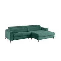 ECKSOFA LAISKA Smaragdgrün Cord - Smaragdgrün/Schwarz, Textil/Metall (282/177cm) - KAWOLA