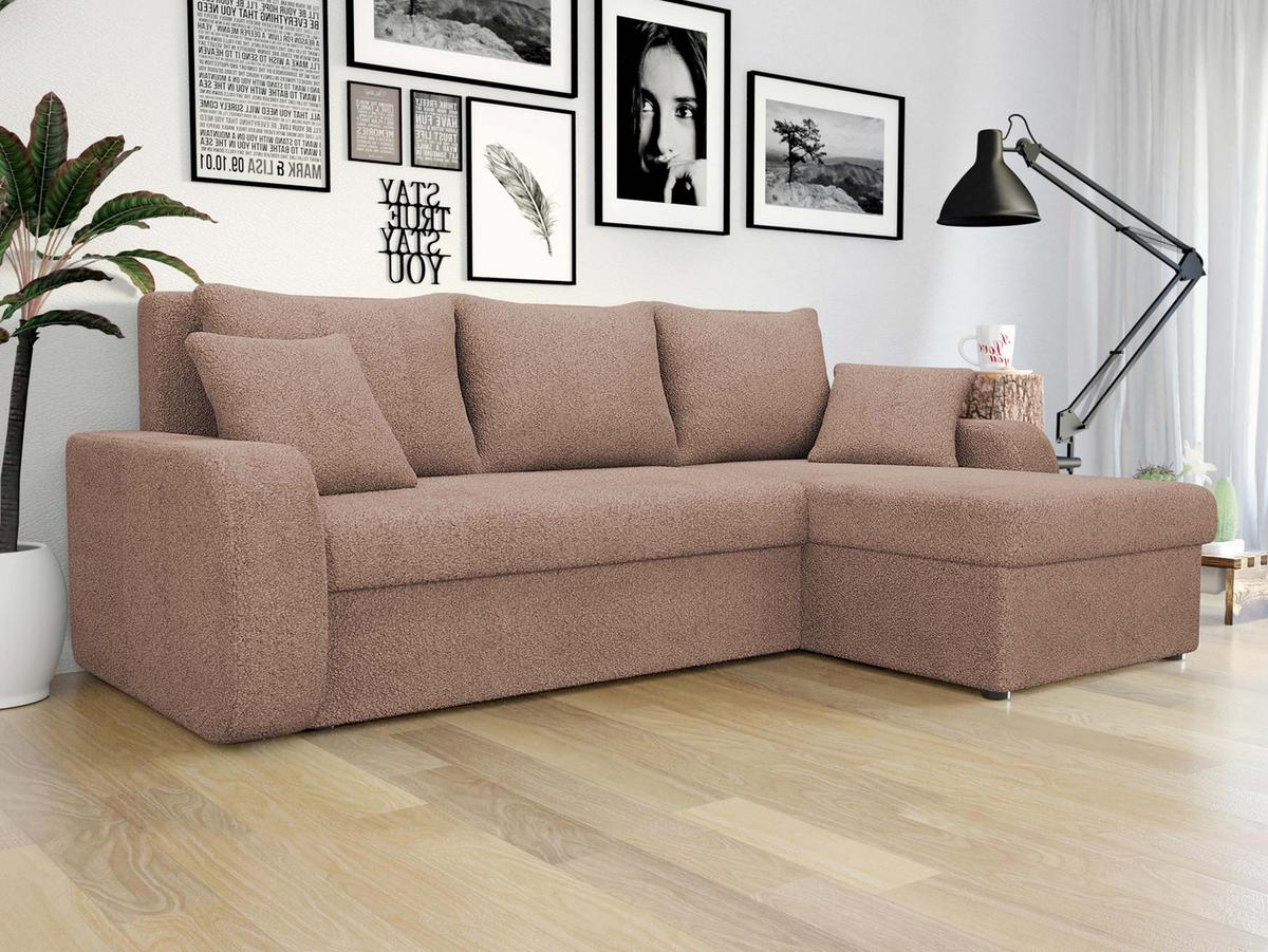 ECKSOFA Kris Lux - Schwarz/Rosa, Holz/Kunststoff (238/147cm) - MIRJAN24