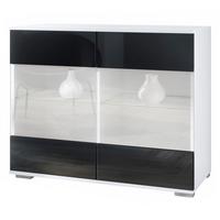 KOMMODE Bari Schwarz Hochglanz - Schwarz Hochglanz, Holzwerkstoff (92.5/75.5/35cm) - Vladon