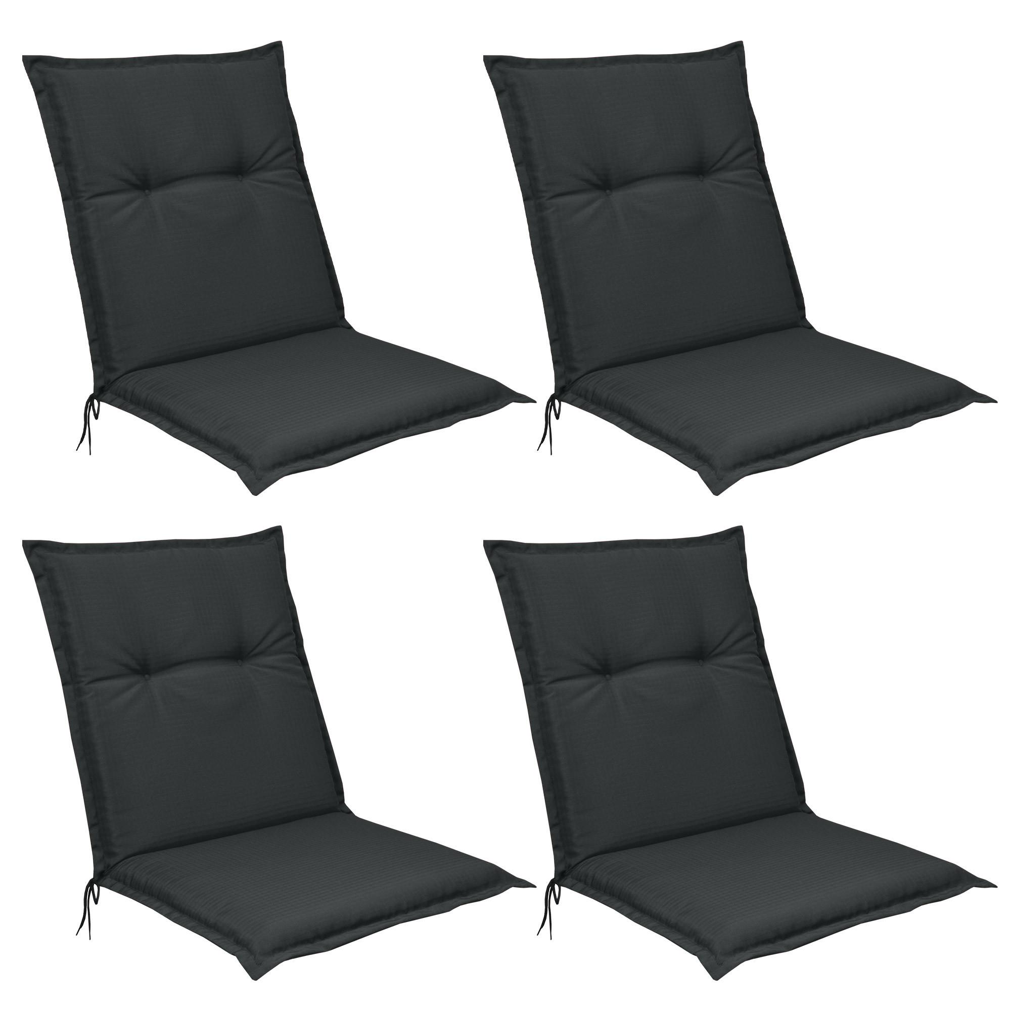 NIEDERLEHNERAUFLAGE Flair NL 100/50/8cm Graphitgrau (4tlg) - Graphitfarben, Textil (50/6/100cm) - Beautissu 