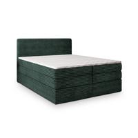 BOXSPRINGBETT LUNERA 180x200 cm mit Matratze und Topper - Grün - Grün, Holz (180/200cm) - MASSENO