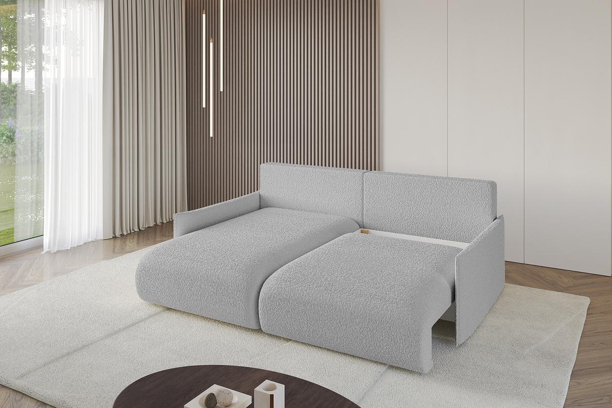 ECKSOFA Ottomane links ONESK-L -v1 216x177x72 Hellgrau Bouclé - Hellgrau, Holzwerkstoff/Kunststoff (216/177cm) - ALTDECOR