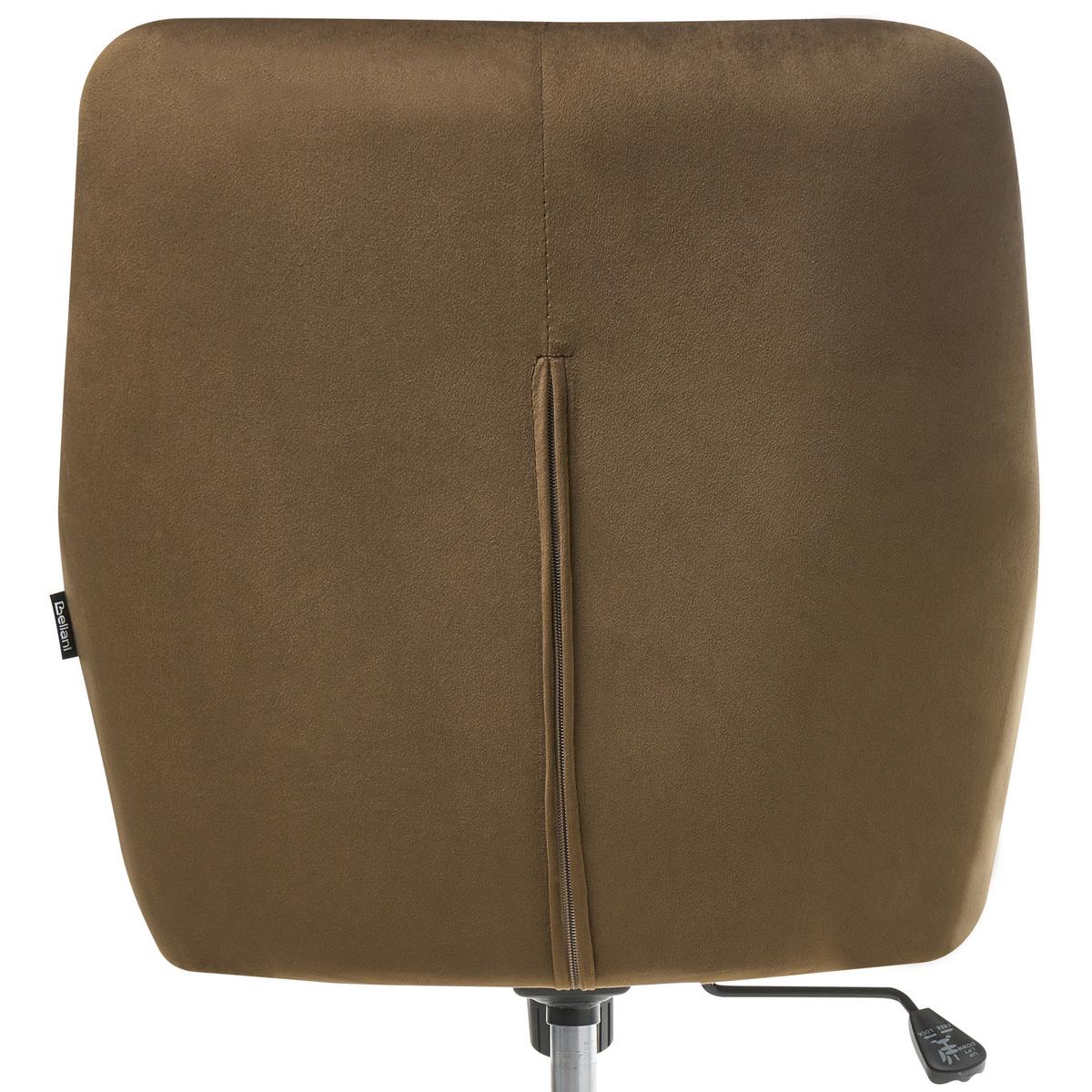 SCHREIBTISCHSTUHL Samtstoff Braun Palmdale - Braun, Textil (58/87/61cm) - Beliani