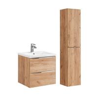 BADMÖBEL 60cm April 2er-Set Holz - Braun, Holzwerkstoff (60/57/46cm) - Petits-meubles