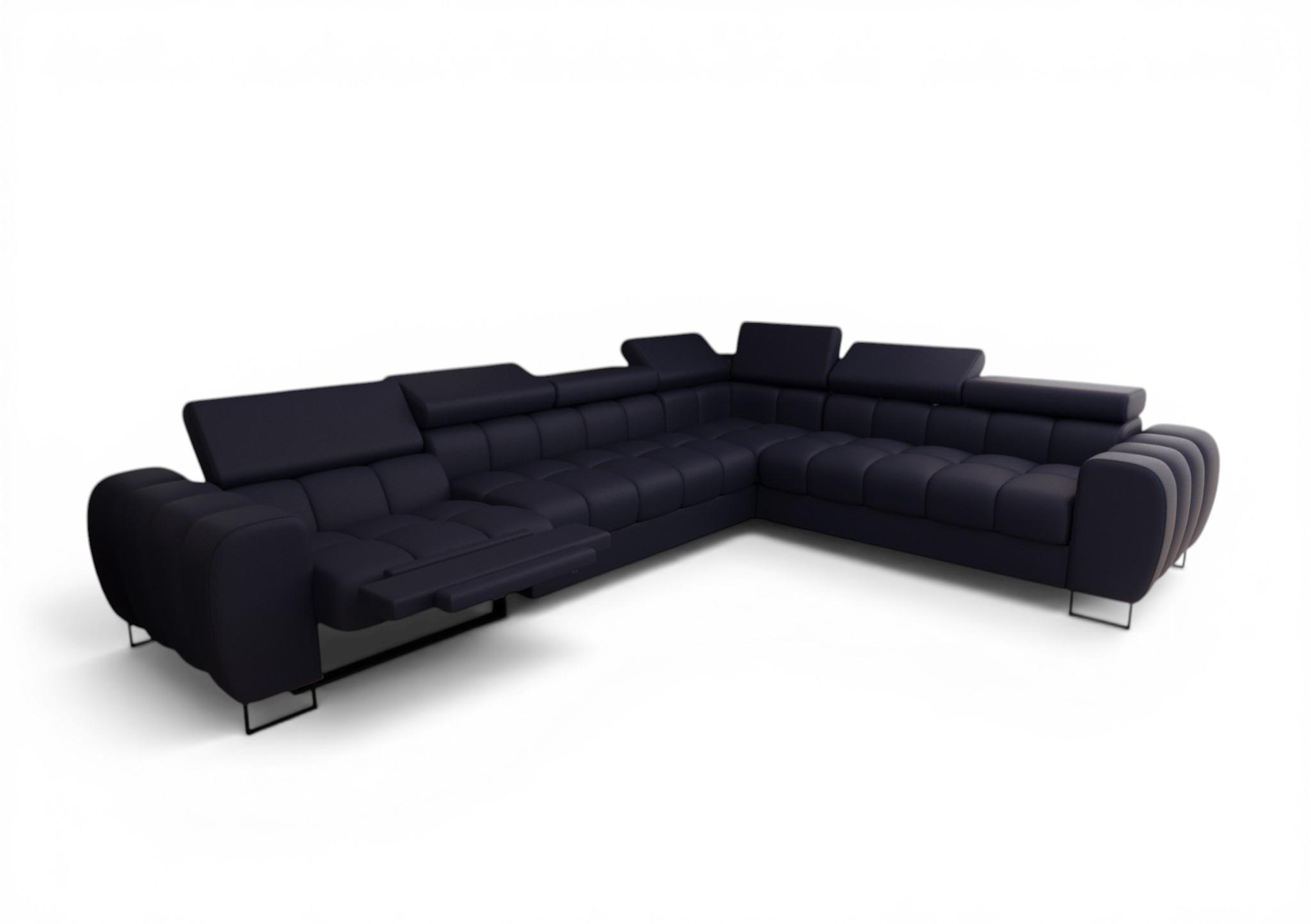 ECKSOFA Bastien Relax - Dunkelblau, Holzwerkstoff/Textil (330/260cm) - Fun Möbel