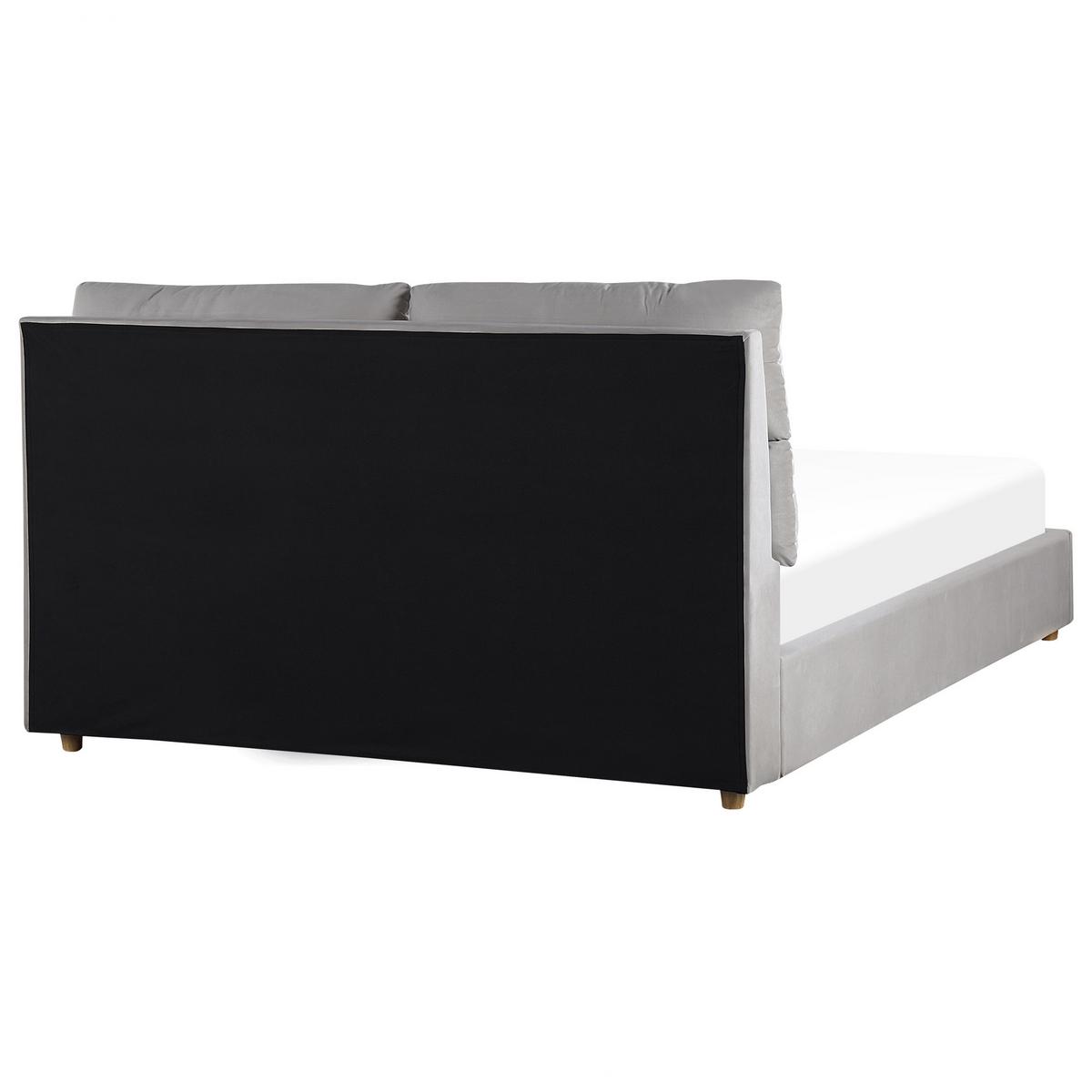 POLSTERBETT 160/200cm Hellgrau Batilly - Hellgrau, Textil (160/200cm) - Beliani