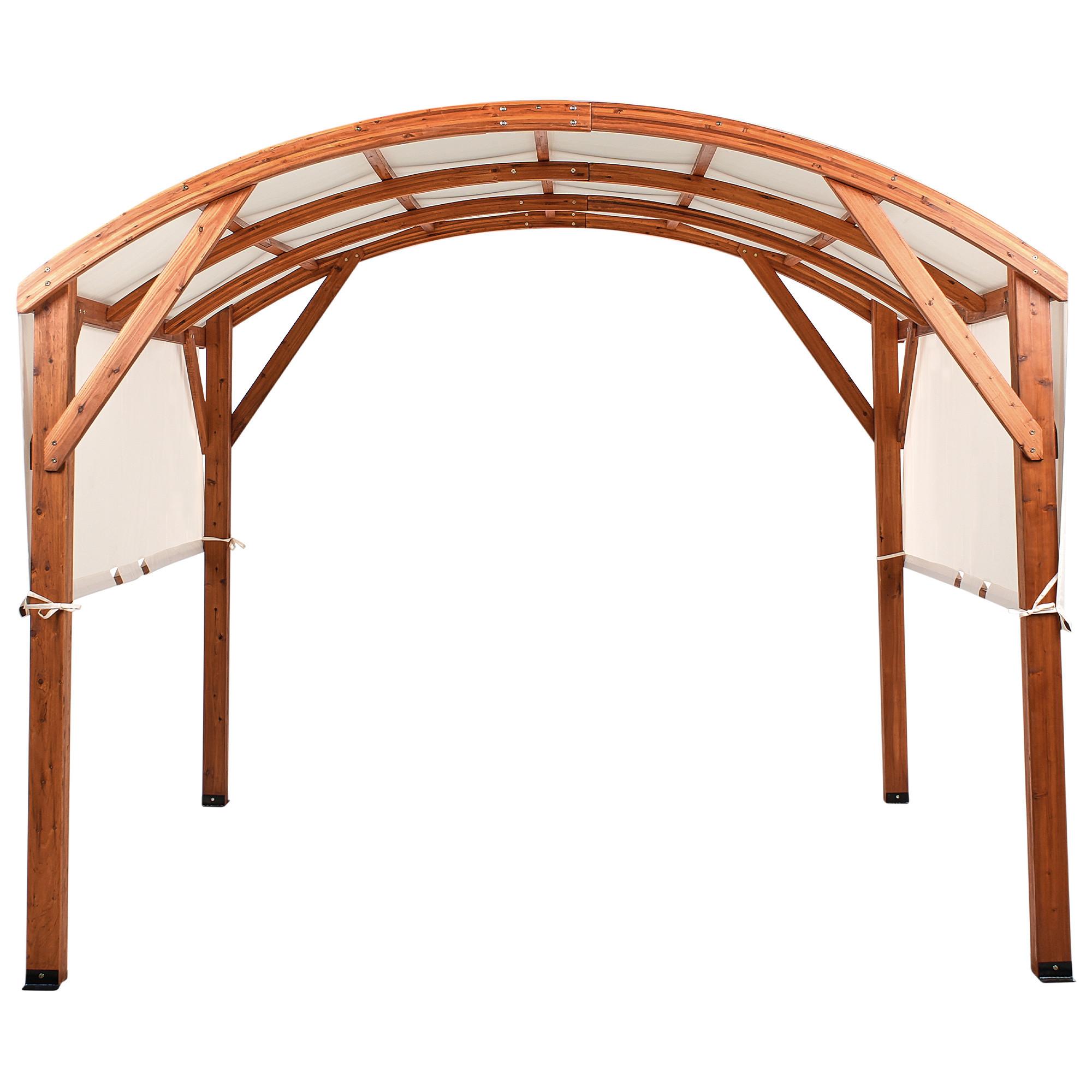 PAVILLON Tannenholz 303/300 cm Braun/Beige Scopello - Creme/Braun, Holz (303/257/300cm) - Beliani