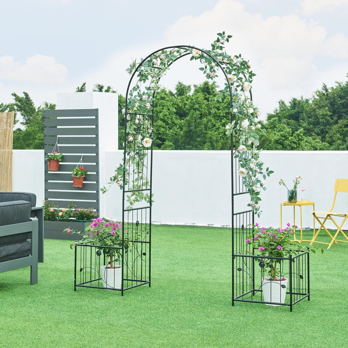 ROSENBOGEN Barisciano - Schwarz, Metall (202/220/50cm) - casa.pro